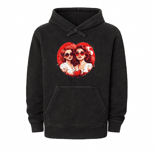 Valentines Day Outfit For Her And Her in love Mineral Wash Hoodies