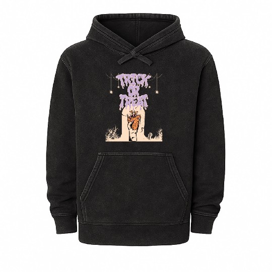 Halloween Trick Or Treat Mineral Wash Hoodies