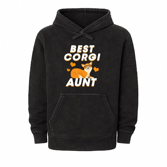 Best Corgi Aunt Funny Dog Lover Mineral Wash Hoodies