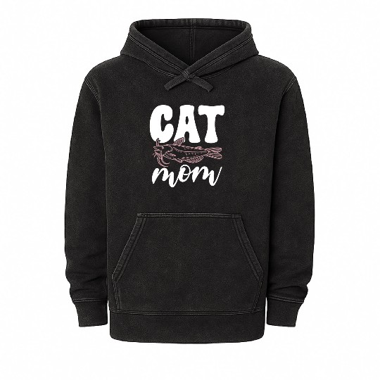 Cat Mom Catfish Catfishing Angler Noodler Mineral Wash Hoodies