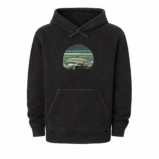 Catfish Catfishing Angler Noodler Fisherman Mirror Mineral Wash Hoodies