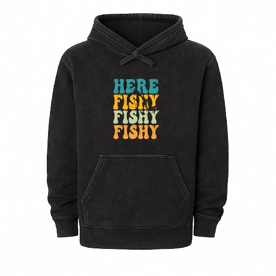 Fish Hunting Fishing Fishrod Fisherman Mineral Wash Hoodies
