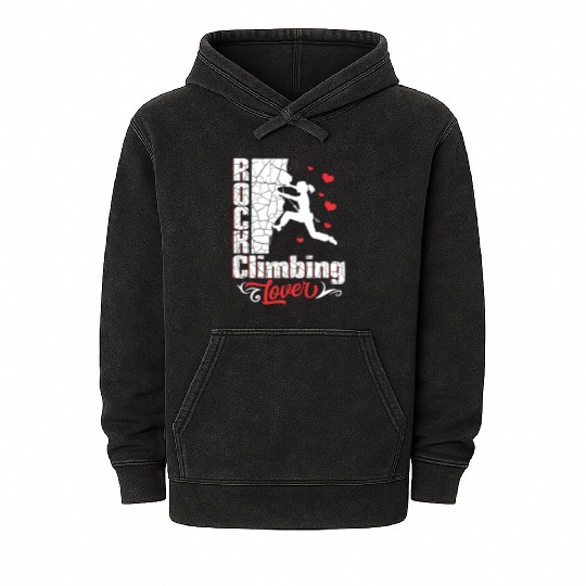 Rock Climbing Lover Mineral Wash Hoodies