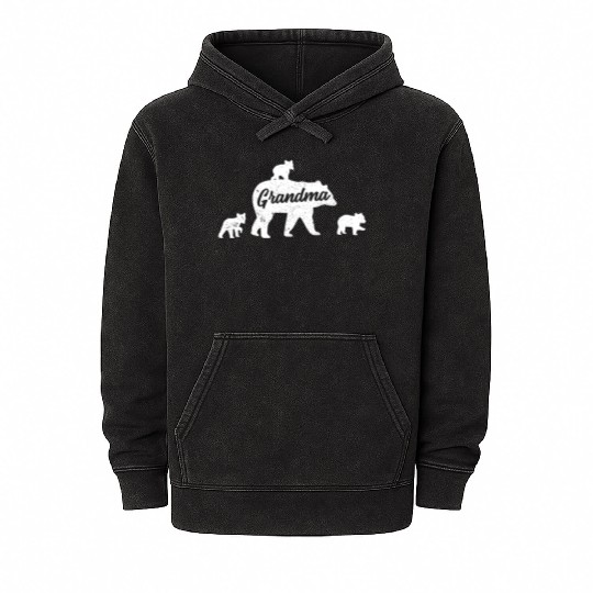 Grandma Bear 3 Cubs Mother'S Day Mineral Wash Hoodies