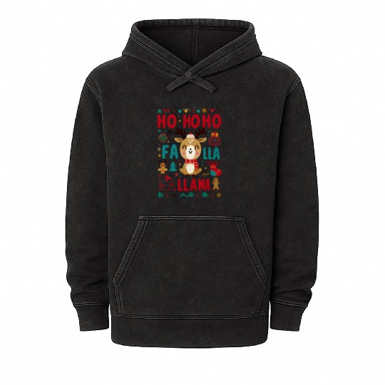 ho ho ho reindeer Mineral Wash Hoodies