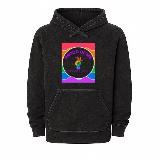 Proud Of Me Pride Month Mineral Wash Hoodies