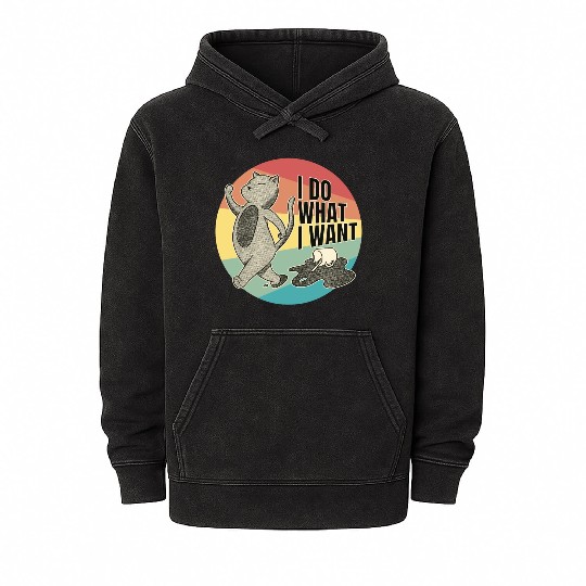 Feline Sass - Cat's Independent Spirit Mineral Wash Hoodies