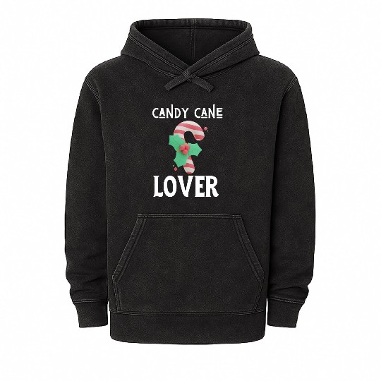 Candy Cane Lover Christmas Peppermint Candy Canes Mineral Wash Hoodies
