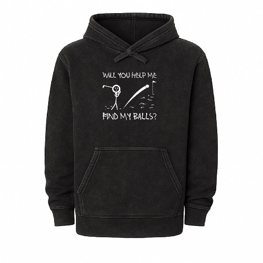 Golf Course Golf Players Mineral Wash Hoodies