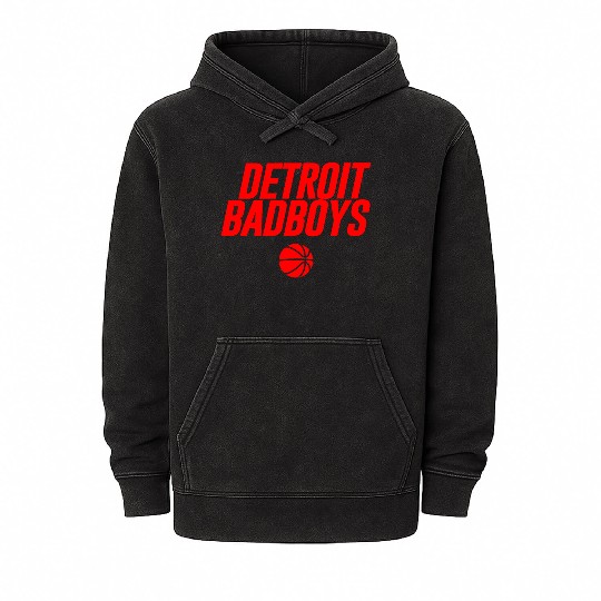 DETROIT BADBOYS GRAPHIC TEES Mineral Wash Hoodies