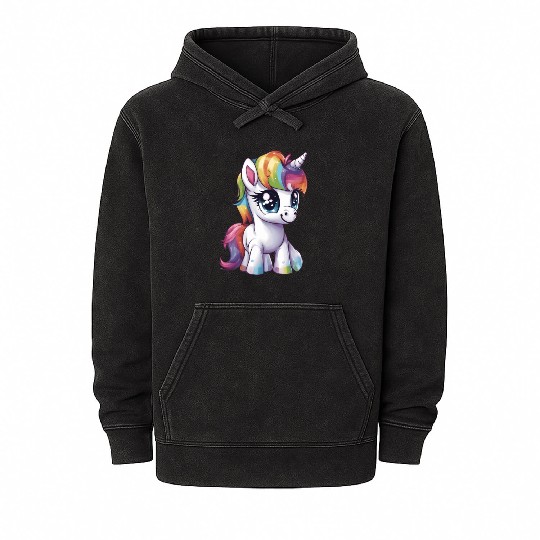 Baby Rainbow Unicorn Mineral Wash Hoodies