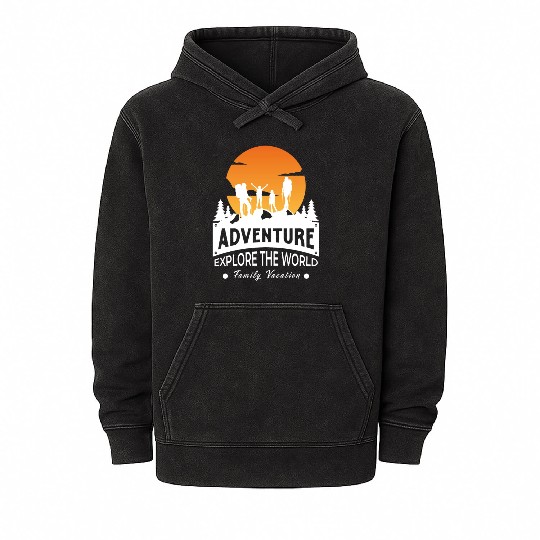 Hiking Trip Outdoor Adventure Vacation Mineral Wash Hoodies
