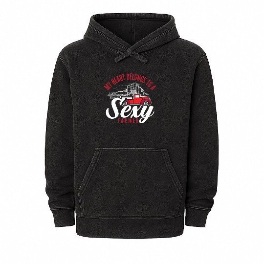 My Heart Belongs To A Sexy Farmer Fun Farmer Gift Mineral Wash Hoodies