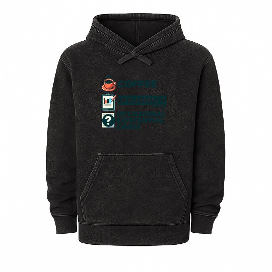Accountant Bookkeeping Coffee Spreadsheets Funny Mineral Wash Hoodies