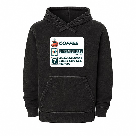 Accountant Bookkeeping Coffee Spreadsheets Funny Mineral Wash Hoodies