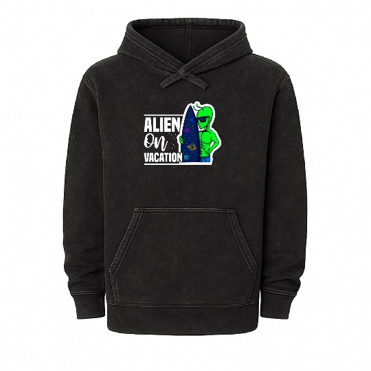 Alien, Aliens, UFO, UAP, Space Unknown Flight Mineral Wash Hoodies