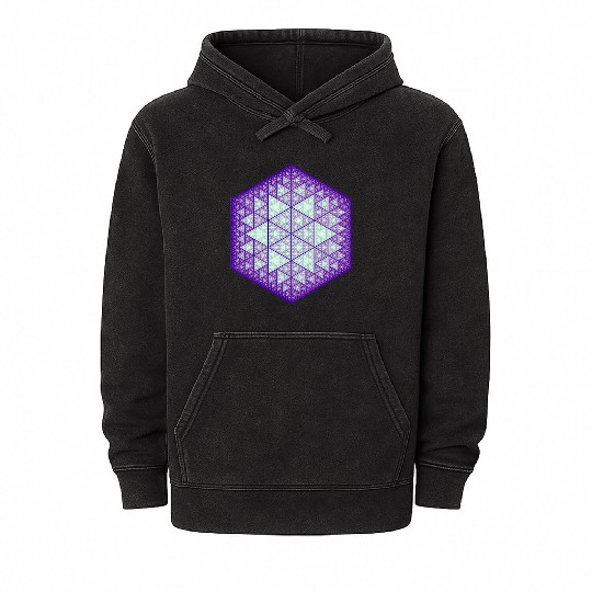 Sierpiński triangle hexagon star purple Mineral Wash Hoodies