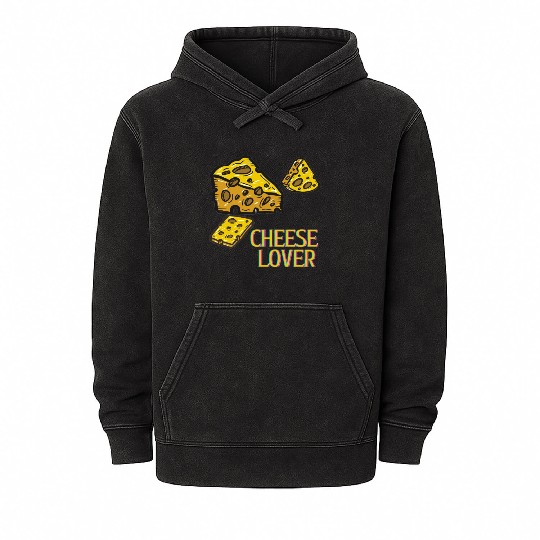 Cheese lover good day holiday street food logo Mineral Wash Hoodies