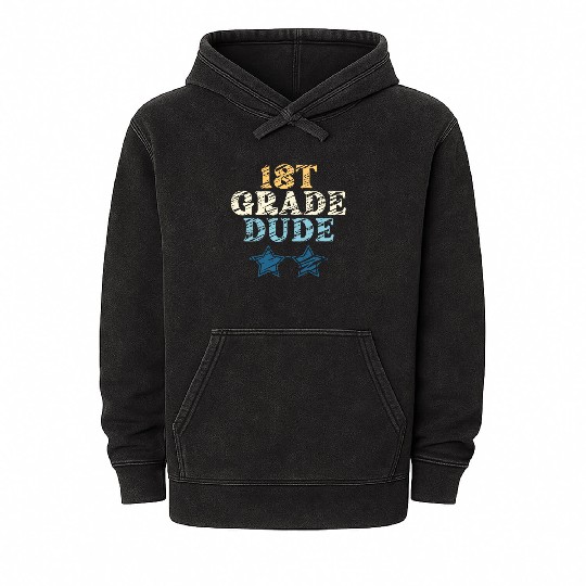 Kindergarten Teacher Funny Student 1st Graduation Mineral Wash Hoodies
