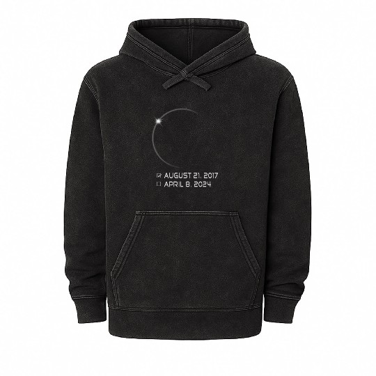 Total Solar Eclipse 2024 USA Totality April 8 2024 Mineral Wash Hoodies
