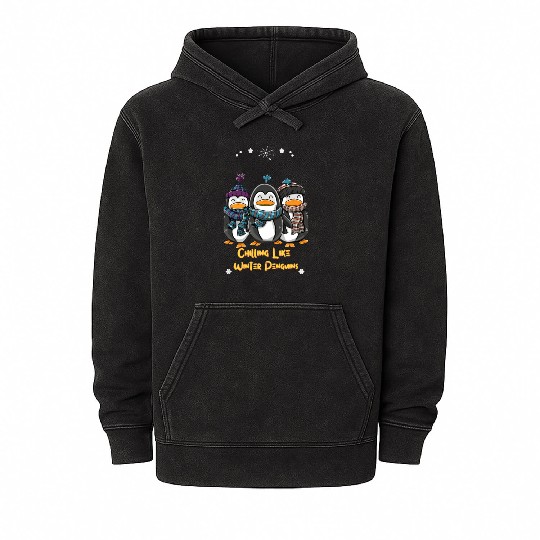 winter 2024 Penguin family Mineral Wash Hoodies