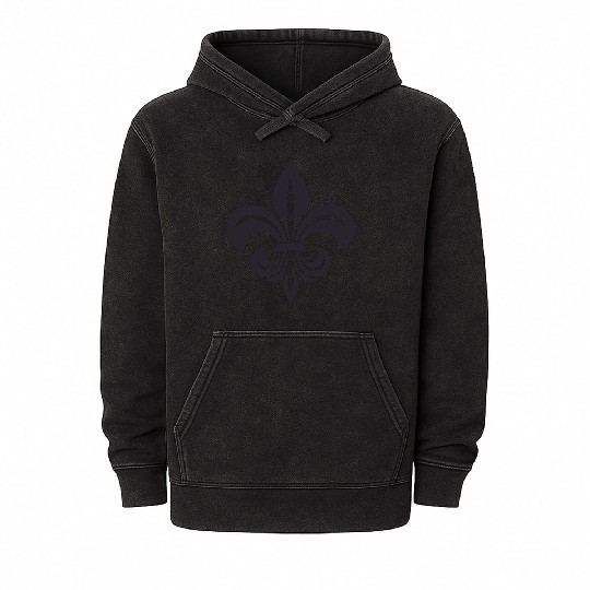 Simple French lily Design Mineral Wash Hoodies
