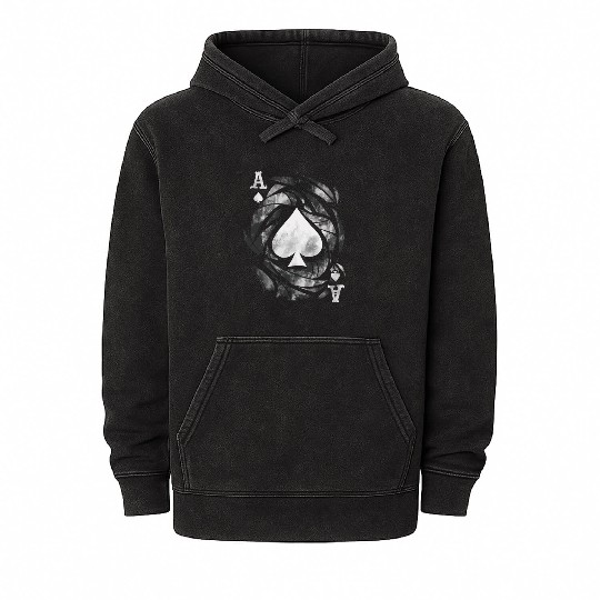 Grunge Ace of Spades Mineral Wash Hoodies