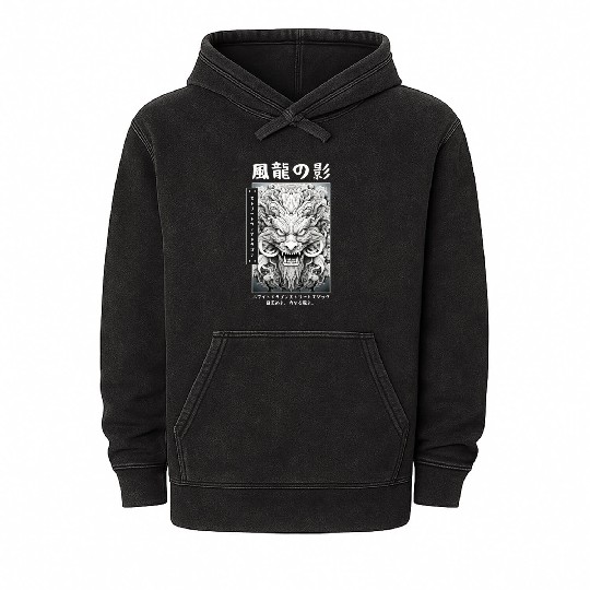 Japanese Streetwear Dragon Vaporwave Harajuku Japa Mineral Wash Hoodies