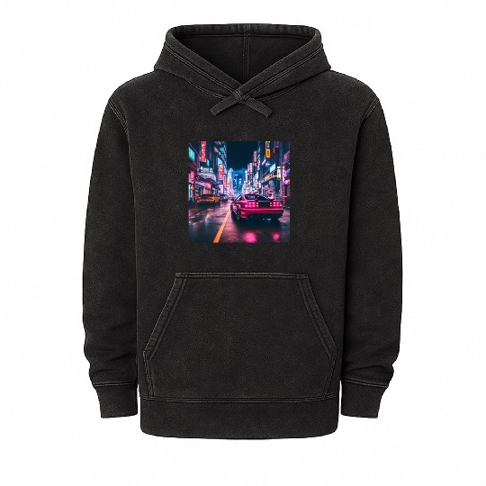 Vaporwave Tokyo Mineral Wash Hoodies