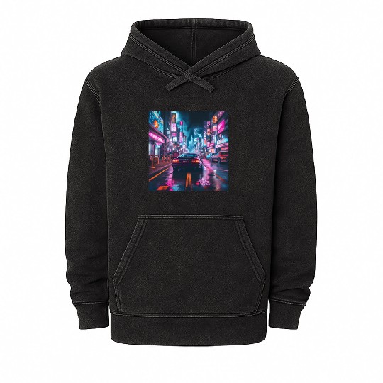 Vaporwave Tokyo Mineral Wash Hoodies