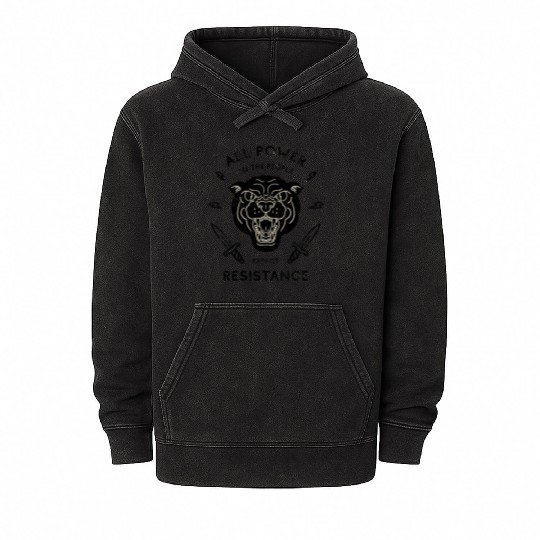 Black Panther All Power to the People Expect Mineral Wash Hoodies