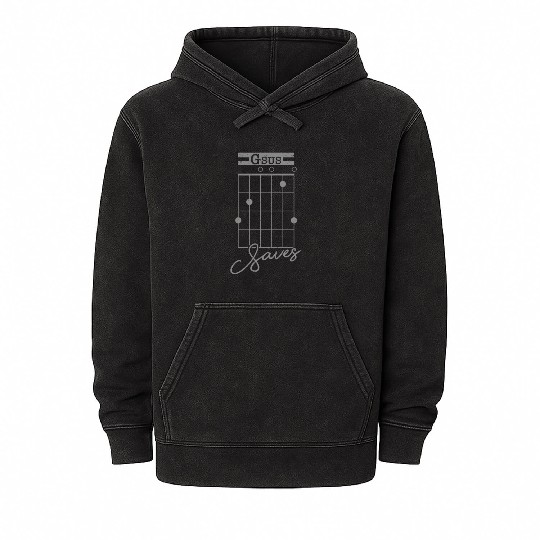 Gsus Saves Funny Guitar Player Gift Mineral Wash Hoodies