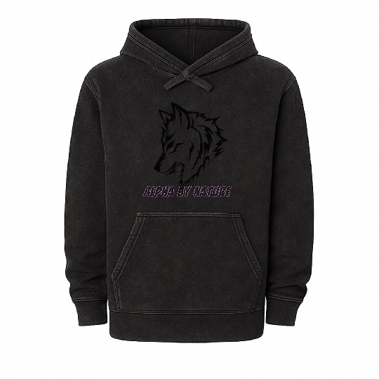 Wolf Design - Alpha By Nature Mineral Wash Hoodies