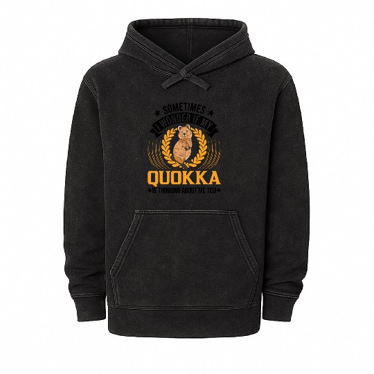 Quokka Gift Short-tailed Kangaroo Mineral Wash Hoodies