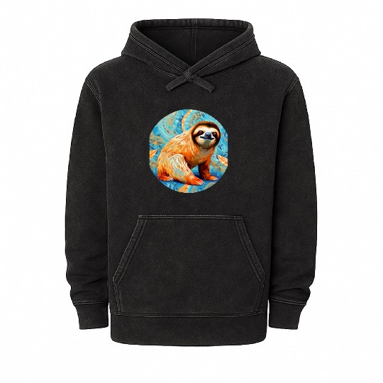 Mosaic Mandala Sloth Mineral Wash Hoodies