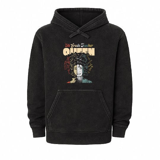 7th Grade Teacher Black History Month Mineral Wash Hoodies
