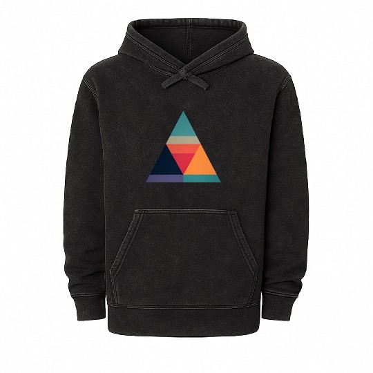 Triangle colorful Mineral Wash Hoodies
