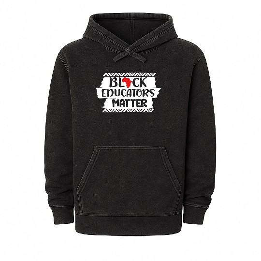 Black Educators Matter African History Teacher Men Mineral Wash Hoodies