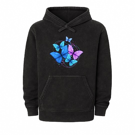 butterfly lovers Mineral Wash Hoodies