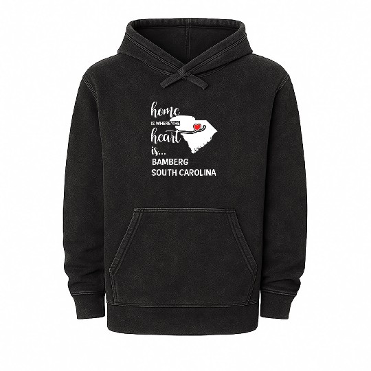 Bamberg County South Carolina Is Where My Heart Is Mineral Wash Hoodies