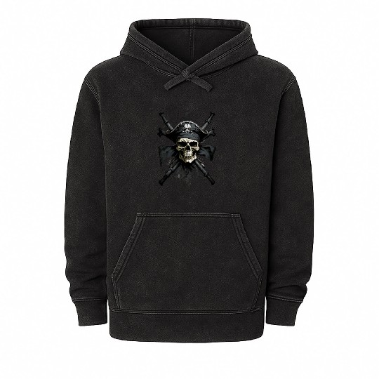 Black Sails Skull Mineral Wash Hoodies