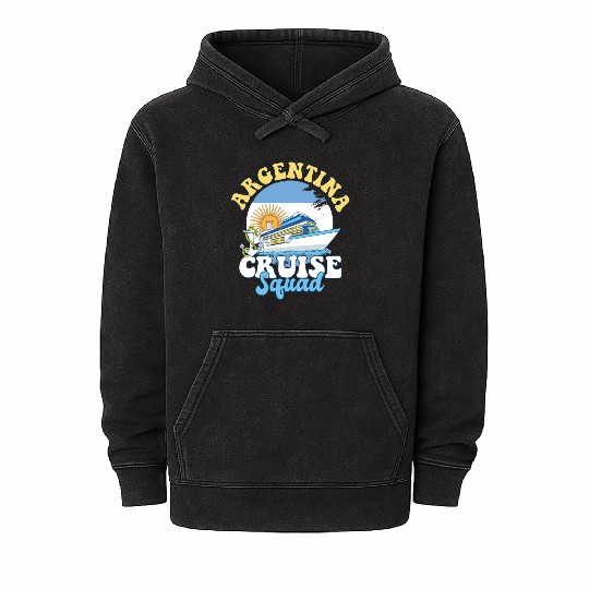 Argentina Cruise Squad Family Vacation Trip Mineral Wash Hoodies