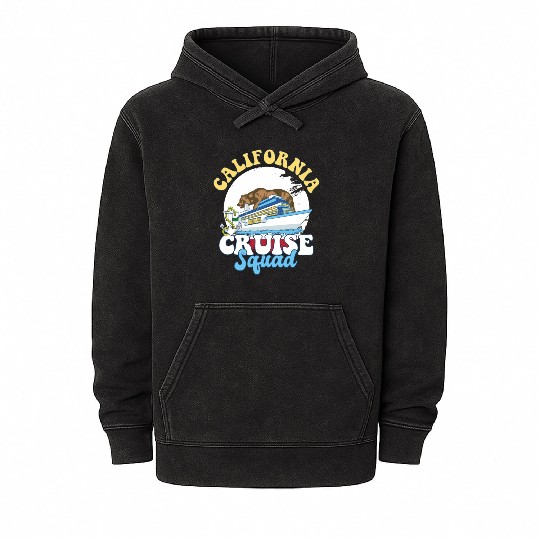 California Cruise Squad Family Vacation Trip Mineral Wash Hoodies
