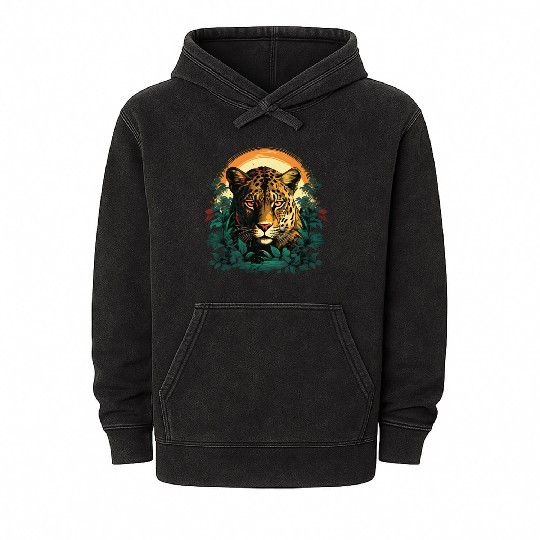 The cheetah and hiding among the trees Mineral Wash Hoodies