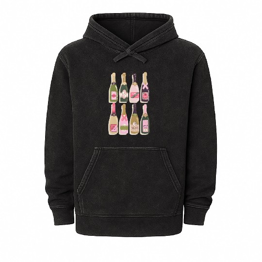 Champagne Bottles New Year Eves 2022 Py Mineral Wash Hoodies