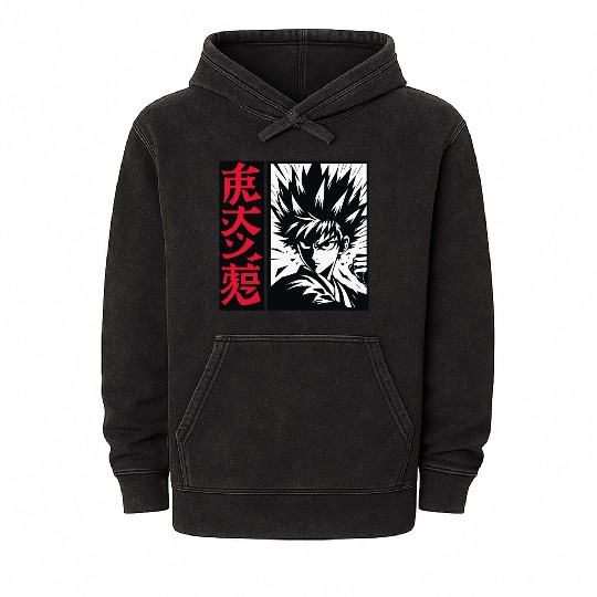 Anime Power Unleashed, aesthetic, japanese design Mineral Wash Hoodies