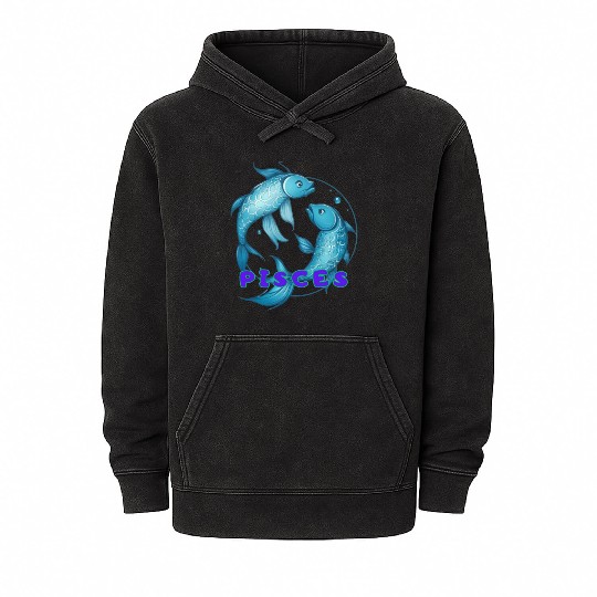 Pisces Horoscope Mineral Wash Hoodies