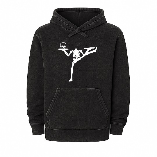 Dancing Skeleton Street Dancer Gift Mineral Wash Hoodies