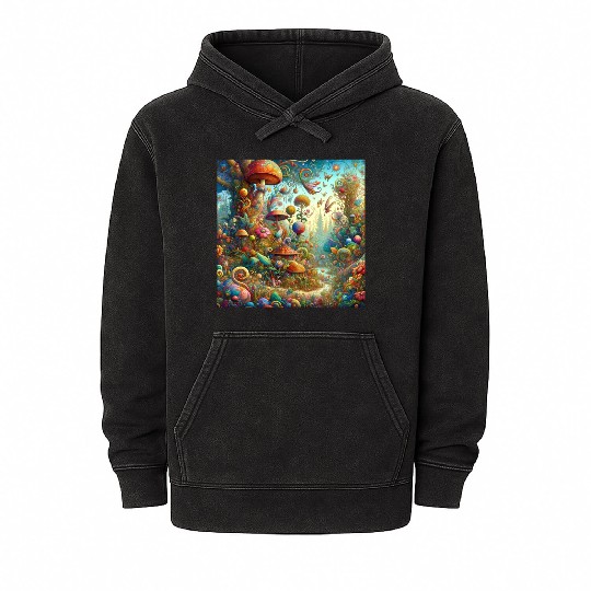 Enchanted Garden Wonders A Fantasy Garden Mineral Wash Hoodies