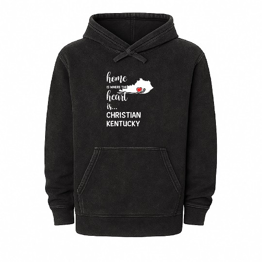 Christian County Kentucky Is Where My Heart Is Mineral Wash Hoodies